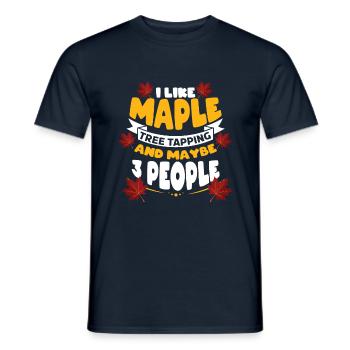I Like Maple Tree Tapping And 3 Tree Maple Leaf - Men's T-Shirt - navy - Front - AI Model Male 178 light (178cm)
