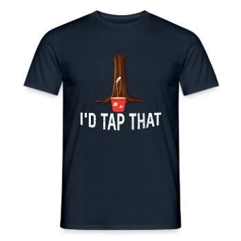 Je tapais cet arbre érable en tapant sur la feuille d’érable à sucre - T-shirt homme - marine - Devant - AI Model Male 178 light (178cm)