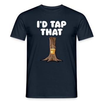 I'd Tap That Tree Maple Tapping Tree Maple Leaf - Men's T-Shirt - navy - Front - AI Model Male 178 light (178cm)
