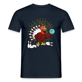 Truthahn Thanksgiving Truthahn Bowling - Männer T-Shirt - Navy - Vorne - AI Model Male 178 light (178cm)