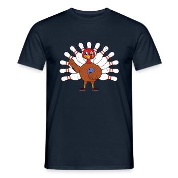 Kawaii Turquie Thanksgiving Turquie Bowling - T-shirt homme - marine - Devant - AI Model Male 178 light (178cm)