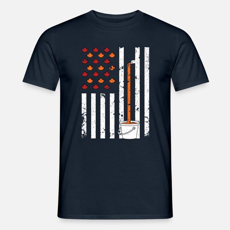 Maple Tapping Drapeau Érable Feuille d’érable - T-shirt homme - marine