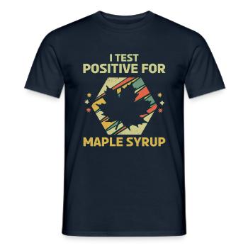 J’ai été testé positif pour le sirop d’érable rétro vintage - T-shirt homme - marine - Devant - AI Model Male 178 light (178cm)