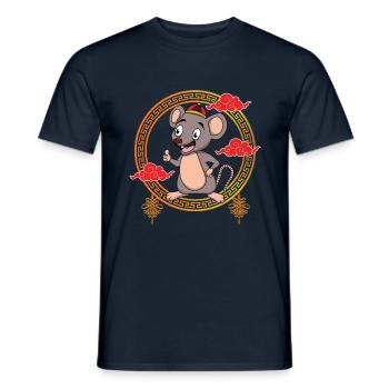Drôle de Nouvel An Chinois Du Rat Astrologie Chinoise - T-shirt homme - marine - Devant - AI Model Male 178 light (178cm)
