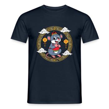 Drôle de Nouvel An Chinois Du Rat Astrologie Chinoise - T-shirt homme - marine - Devant - AI Model Male 178 light (178cm)