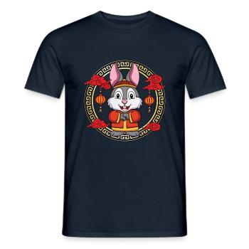 Funny Chinese New Year Of Rabbit Chinese Zodiac - Men's T-Shirt - navy - Front - AI Model Male 178 light (178cm)