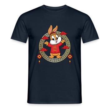 Lustiges chinesisches Neujahrsfest Das Kaninchen Chinesisches Tierkreiszeichen - Männer T-Shirt - Navy - Vorne - AI Model Male 178 light (178cm)
