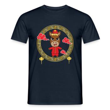 Lustiges chinesisches Neujahrsfest des Pferdes Chinesisches Sternzeichen - Männer T-Shirt - Navy - Vorne - AI Model Male 178 light (178cm)