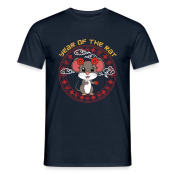 Année Du Rat Mignon Chinois Kawaii Nouvel An Chinois - T-shirt homme - marine - Devant - AI Model Male 178 light (178cm)