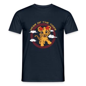 Year Of Tiger Cute Chinese Kawaii Chinese New Year - Men's T-Shirt - navy - Front - AI Model Male 178 light (178cm)