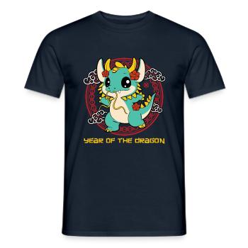 Year Of Dragon Cute Zodiac Kawaii New Year - Men's T-Shirt - navy - Front - AI Model Male 178 light (178cm)