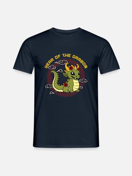 Jahr des Drachen Niedliches Kawaii Chinesisches Neujahr - Männer T-Shirt - Navy