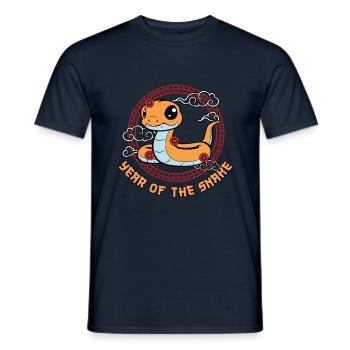 Year Of Snake Kawaii Zodiac Chinese New Year - Men's T-Shirt - navy - Front - AI Model Male 178 light (178cm)