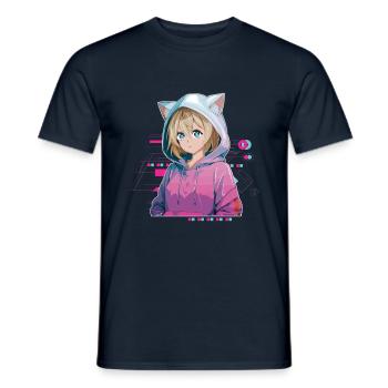 Anime Manga Hard Techno Dark Tekno - Men's T-Shirt - navy - Front - AI Model Male 178 light (178cm)