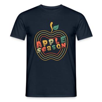 Pomme Saison Pomme Pomme Beurre Cueilleur Pomme - T-shirt homme - marine - Devant - AI Model Male 178 light (178cm)