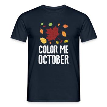 Color Me Octobre Feuille Peeper Feuillage Feuille Peeping - T-shirt homme - marine - Devant - AI Model Male 178 light (178cm)