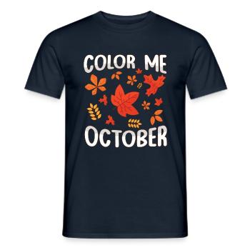 Color Me Octobre Feuille Peeper Feuille Feuille Voyeur - T-shirt homme - marine - Devant - AI Model Male 178 light (178cm)