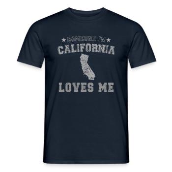 Quelqu’un en Californie m’aime Grunge - T-shirt homme - marine - Devant - AI Model Male 178 light (178cm)