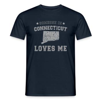 Someone In Connecticut Loves Me Grunge - Men's T-Shirt - navy - Front - AI Model Male 178 light (178cm)