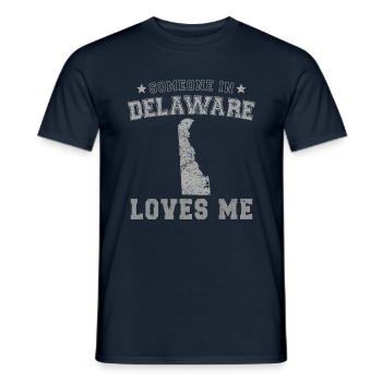 Jemand in Delaware liebt mich Grunge - Männer T-Shirt - Navy - Vorne - AI Model Male 178 light (178cm)