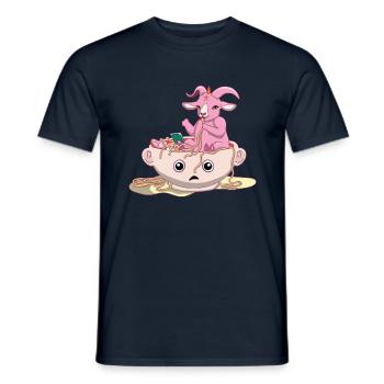 Baphomet Noodle Occult Satanic Pastel Gothic - Men's T-Shirt - navy - Front - AI Model Male 178 light (178cm)