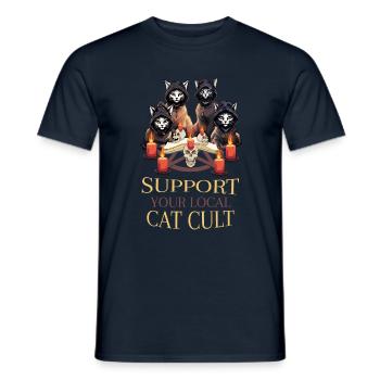 Local Cat Cult Occult Satanic Pastel Gothic - Men's T-Shirt - navy - Front - AI Model Male 178 light (178cm)