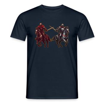 Ritter in Pferden Ritterturnier Ren Faire - Männer T-Shirt - Navy - Vorne - AI Model Male 178 light (178cm)