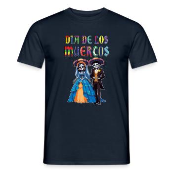 Skelett Paar passend Halloween Muertos - Männer T-Shirt - Navy - Vorne - AI Model Male 178 light (178cm)