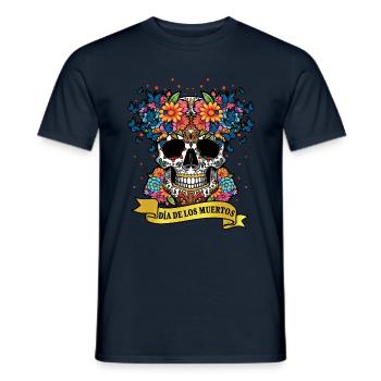 Dia De Los Muertos Tag Des Toten Halloween Mexiko - Männer T-Shirt - Navy - Vorne - AI Model Male 178 light (178cm)