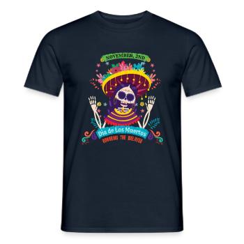 November 2nd Dia Los Muertos Halloween - Men's T-Shirt - navy - Front - AI Model Male 178 light (178cm)
