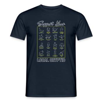 Support Your Local Cryptid Monsters American - Men's T-Shirt - navy - Front - AI Model Male 178 light (178cm)