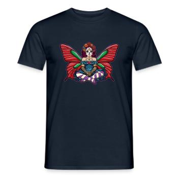 Fee Catrina Muertos Tag der Toten Halloween - Männer T-Shirt - Navy - Vorne - AI Model Male 178 light (178cm)