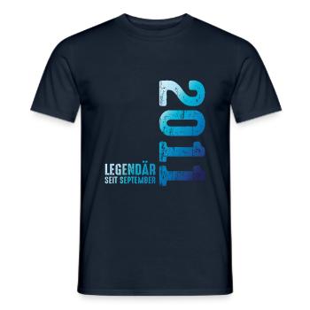Septembre 2011 Année 2011 Rétro 2011 Millésime 2011 - T-shirt homme - marine - Devant - AI Model Male 178 light (178cm)