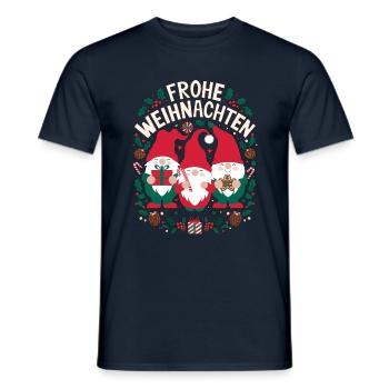 Joyeux Noël Drôle Gnome Joie d’hiver - T-shirt homme - marine - Devant - AI Model Male 178 light (178cm)