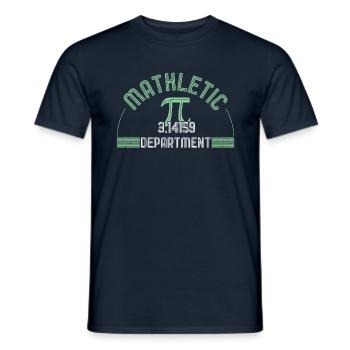 Mathletic Pi Day 3.14159 Department - Men's T-Shirt - navy - Front - AI Model Male 178 light (178cm)