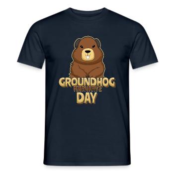 Groundhog Day February 2 Cute Groundhog - Men's T-Shirt - navy - Front - AI Model Male 178 light (178cm)