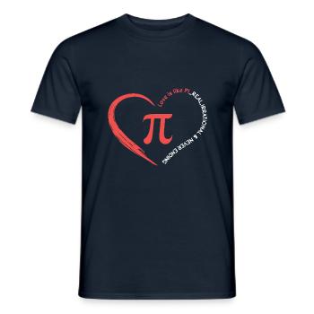 L’amour est comme Pi réel, irrationnel sans fin - T-shirt homme - marine - Devant - AI Model Male 178 light (178cm)