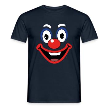 Carnival Funny Clown Face Costume - Men's T-Shirt - navy - Front - AI Model Male 178 light (178cm)