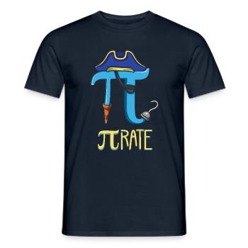 Lustiges Piraten-Motiv zum Pi-Tag - Männer T-Shirt - Navy - Vorne - AI Model Male 178 light (178cm)