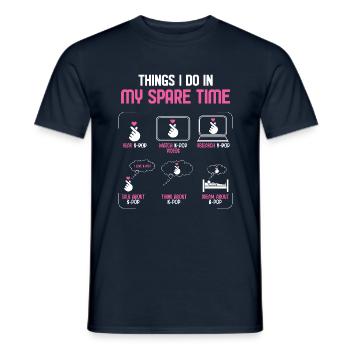 Ce que je fais pendant mon temps libre K-Pop - T-shirt homme - marine - Devant - AI Model Male 178 light (178cm)