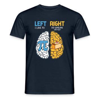 Pi Tag Brain Humor: Left I Love Pi - Men's T-Shirt - navy - Front - AI Model Male 178 light (178cm)