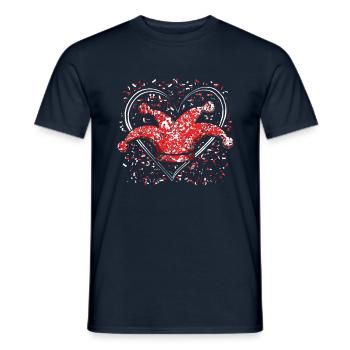 Carnival Heart Jester's Cap Confetti Fun - Men's T-Shirt - navy - Front - AI Model Male 178 light (178cm)