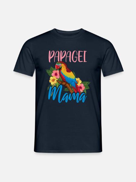 Papegaai moeder exotische bloemen - Heren T-shirt - navy