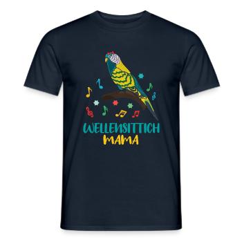 Mélodie colorée de maman perruche pour les fans d’oiseaux - T-shirt homme - marine - Devant - AI Model Male 178 light (178cm)
