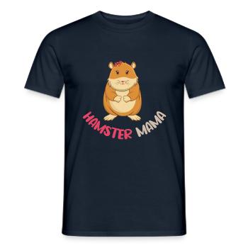 Liebevolle Hamster Mama Illustration - Männer T-Shirt - Navy - Vorne - AI Model Male 178 light (178cm)