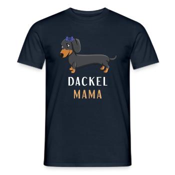 Dackel Mama mit Schleife Hundeliebhaber - Männer T-Shirt - Navy - Vorne - AI Model Male 178 light (178cm)