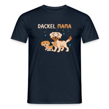 Dachshund Mom Cute Dogs Illustration - Men's T-Shirt - navy - Front - AI Model Male 178 light (178cm)