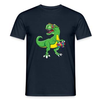 Autism Dinosaur Puzzle Cool - Men's T-Shirt - navy - Front - AI Model Male 178 light (178cm)
