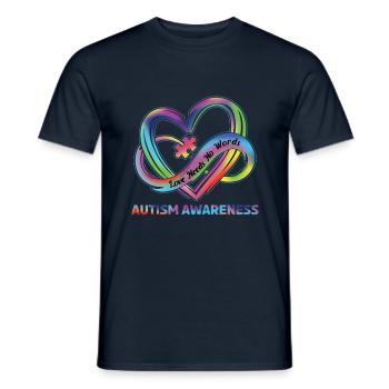 Autismus Liebe Braucht Keine Worte - Männer T-Shirt - Navy - Vorne - AI Model Male 178 light (178cm)