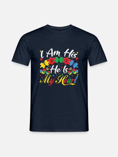 Jeg er hans stemme autisme mit hjerte - Mænd T-shirt - marineblå